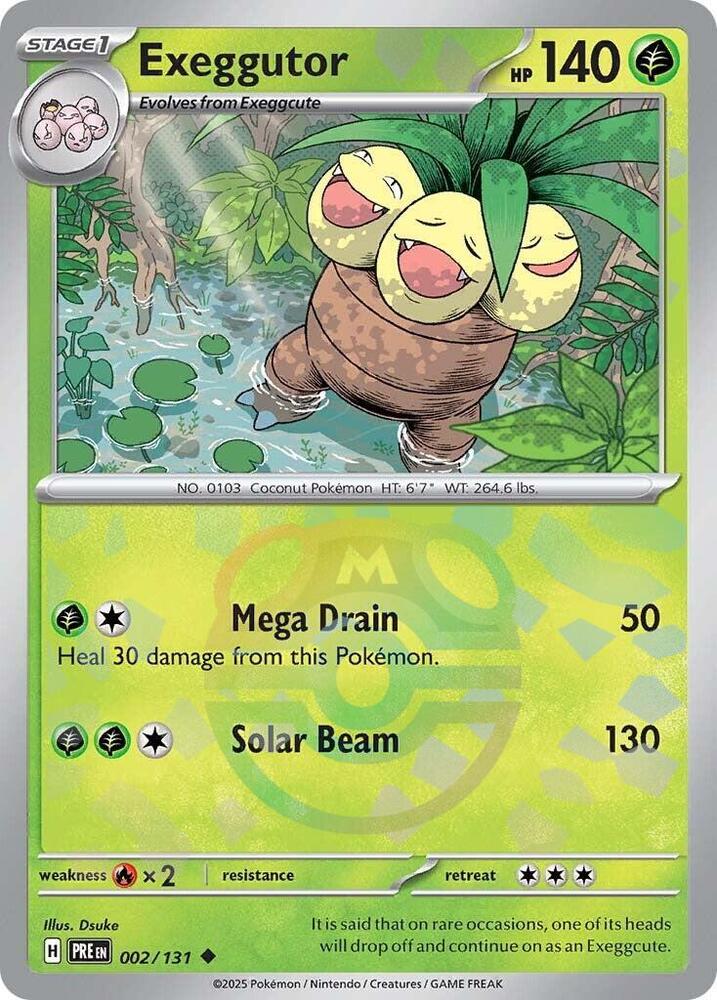 Exeggutor 002/131 Master Ball — Prismatic Evolutions Pokémon card