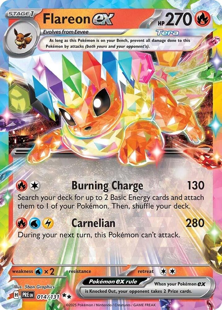Flareon ex 014/131 Holofoil — Prismatic Evolutions Pokémon card