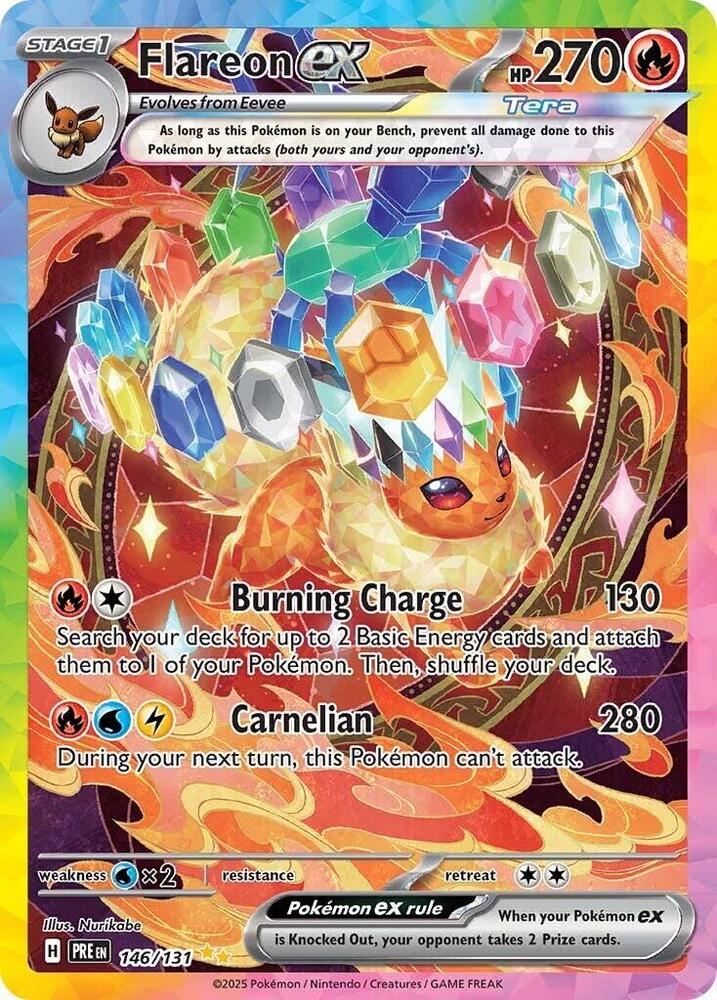 Flareon ex 146/131 Holofoil — Prismatic Evolutions Pokémon card