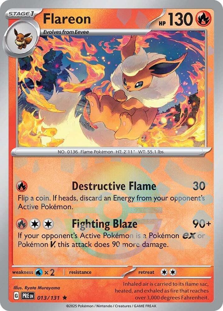 Flareon 013/131 Poke Ball — Prismatic Evolutions Pokémon card