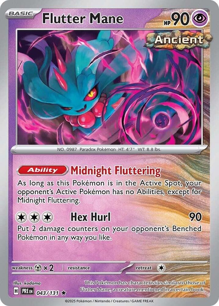 Flutter Mane 043/131 Reverse Holofoil — Prismatic Evolutions Pokémon card