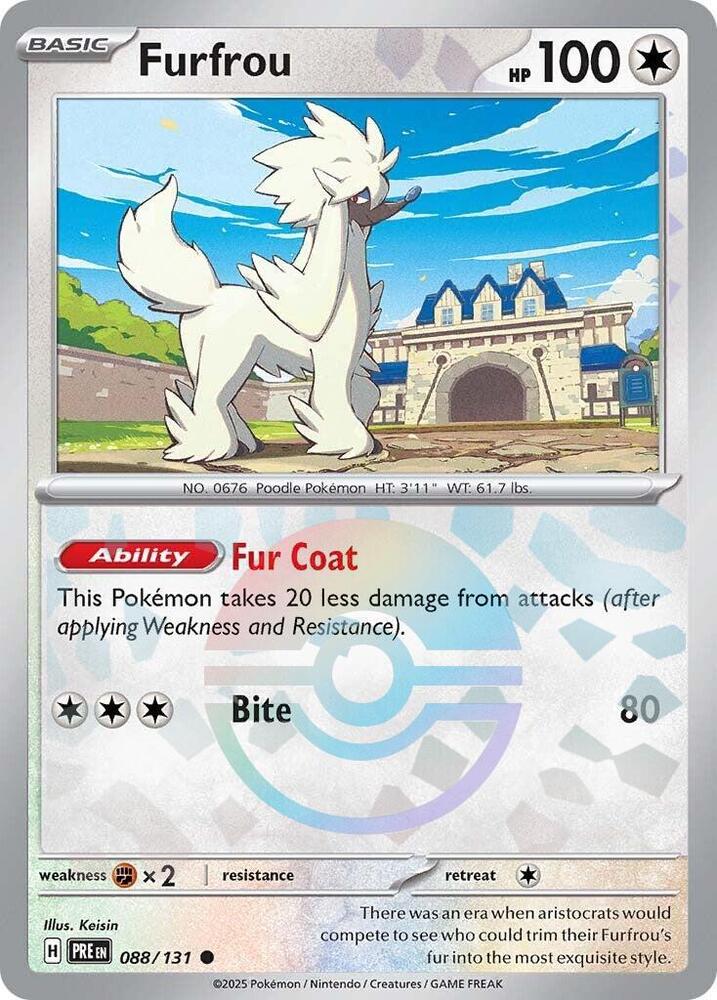 Furfrou 088/131 Poke Ball, Prismatic Evolutions Pokémon card