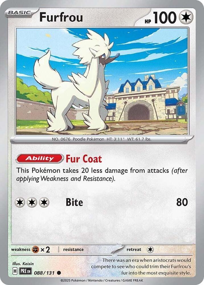 Pokemon - Prismatic Evolutions - Furfrou - 088/131 - Reverse Holofoil
