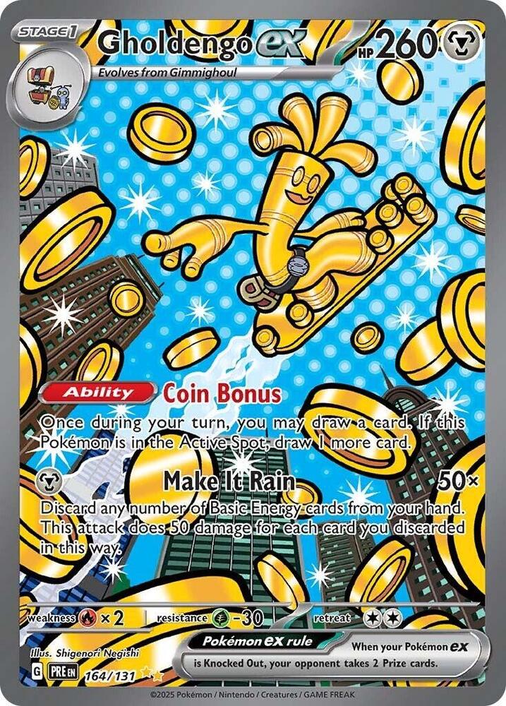 Gholdengo ex 164/131 Holofoil, Prismatic Evolutions Pokémon card
