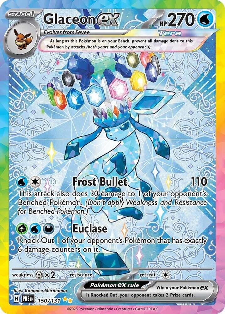 Glaceon ex 150/131 Holofoil, Prismatic Evolutions Pokémon card