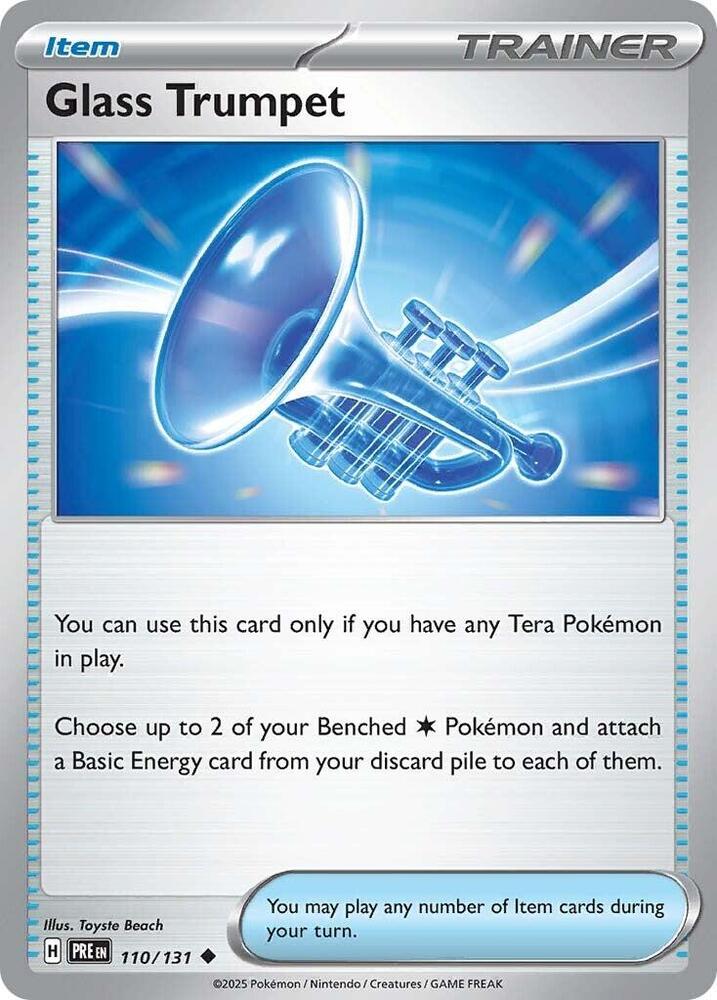 Glass Trumpet 110/131 Reverse Holofoil, Prismatic Evolutions Pokémon card