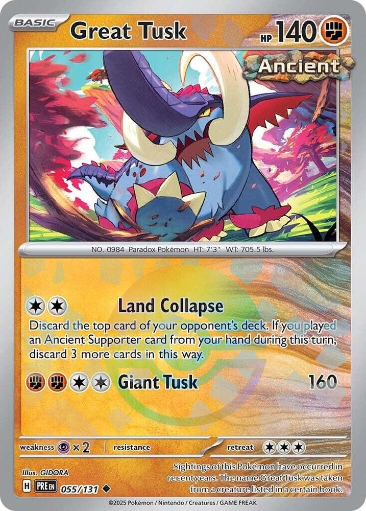 Pokemon - Prismatic Evolutions - Great Tusk - 055/131 - Poke Ball