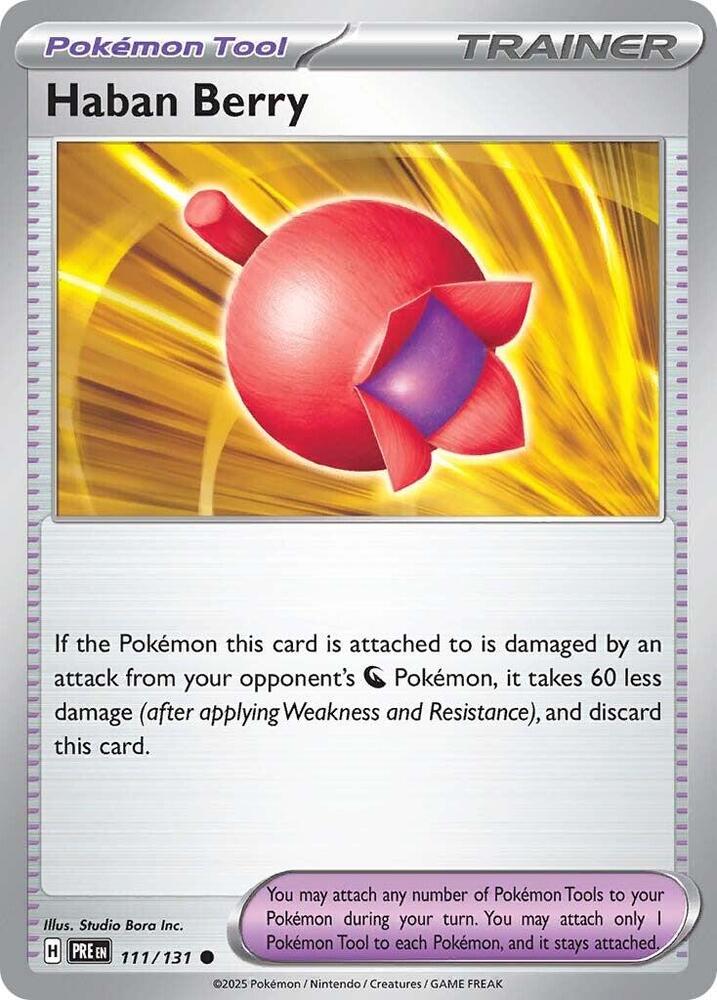 Haban Berry 111/131 Reverse Holofoil, Prismatic Evolutions Pokémon card