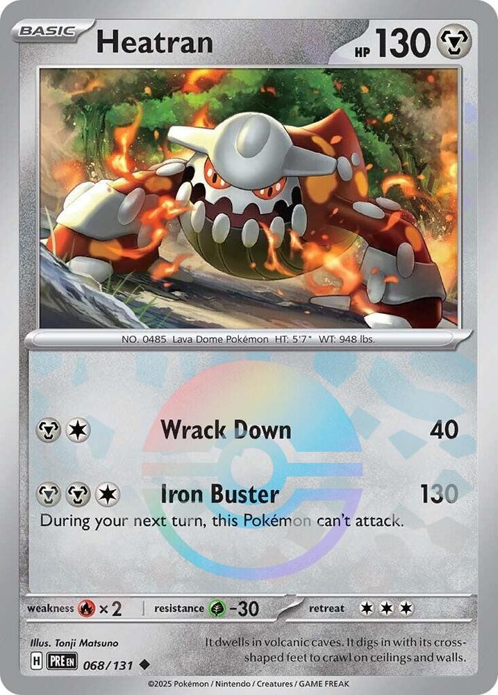 Heatran 068/131 Poke Ball, Prismatic Evolutions Pokémon card