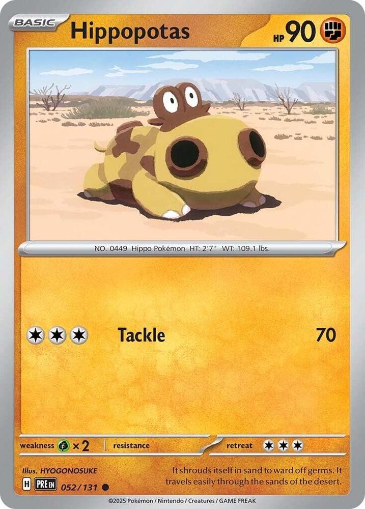 Hippopotas 052/131, Prismatic Evolutions Pokémon card
