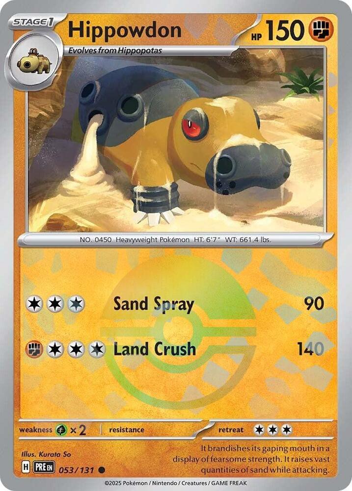 Hippowdon 053/131 Poke Ball — Prismatic Evolutions Pokémon card