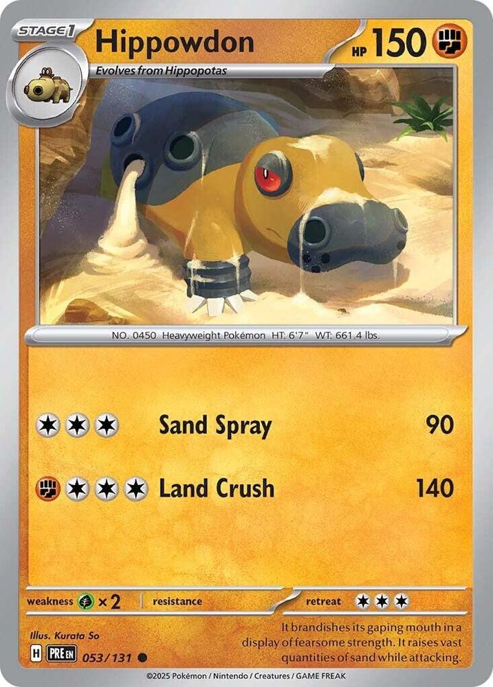 Pokemon - Prismatic Evolutions - Hippowdon - 053/131 - Reverse Holofoil