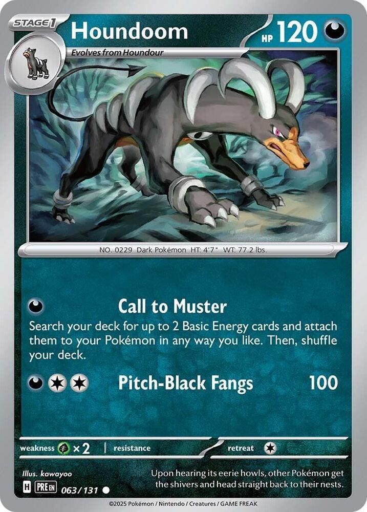 Houndoom 063/131 Reverse Holofoil — Prismatic Evolutions Pokémon card