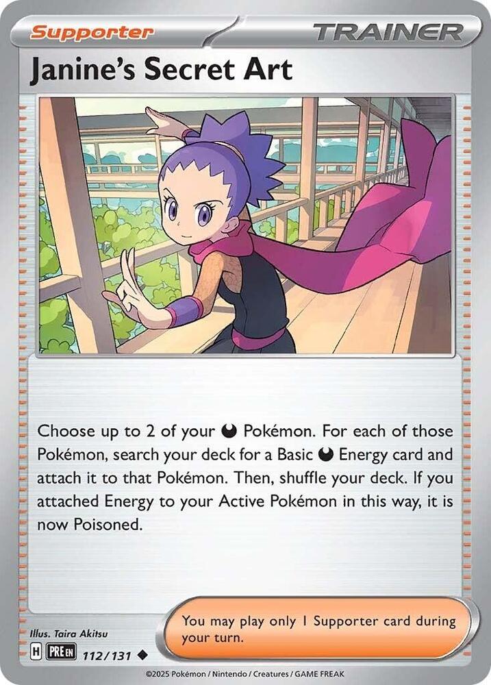 Pokemon - Prismatic Evolutions - Janine's Secret Art - 112/131 - Reverse Holofoil
