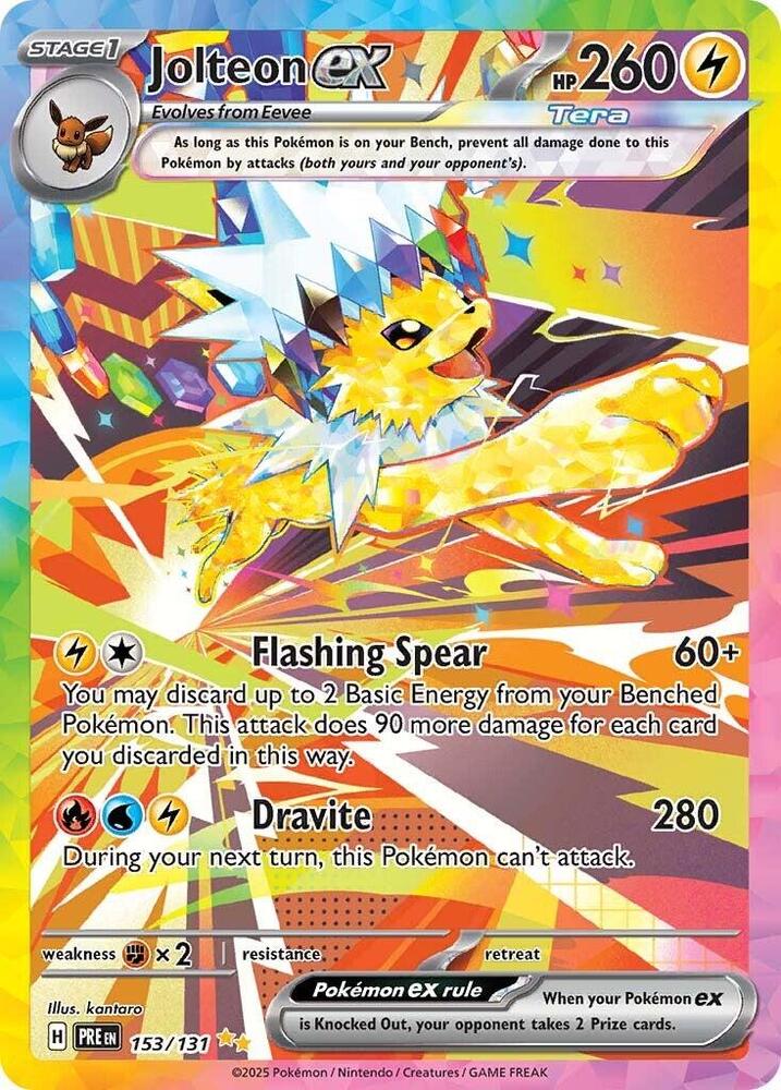 Jolteon ex 153/131 Holofoil — Prismatic Evolutions Pokémon card