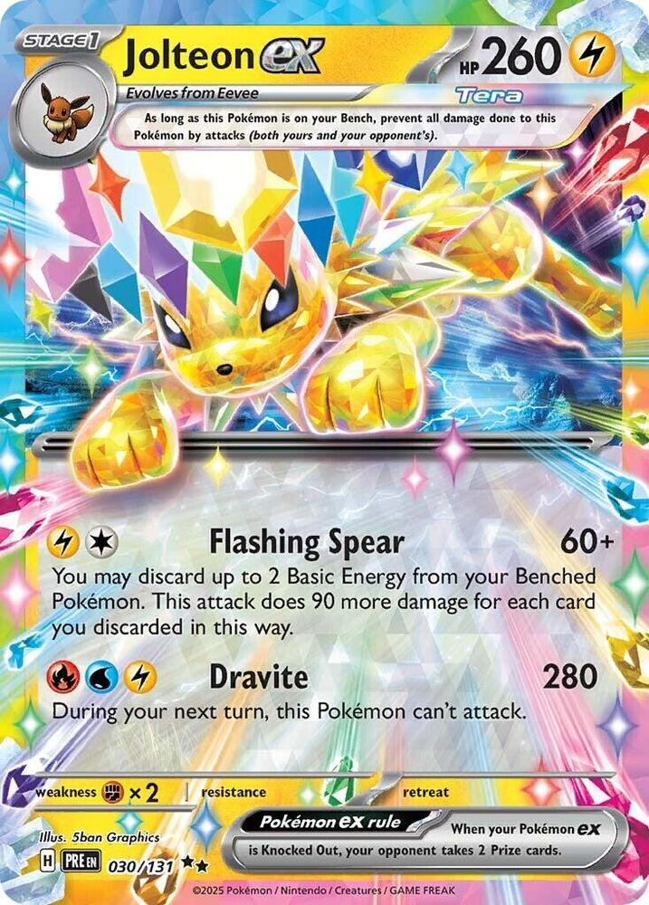 Jolteon ex 030/131 Holofoil — Prismatic Evolutions Pokémon card