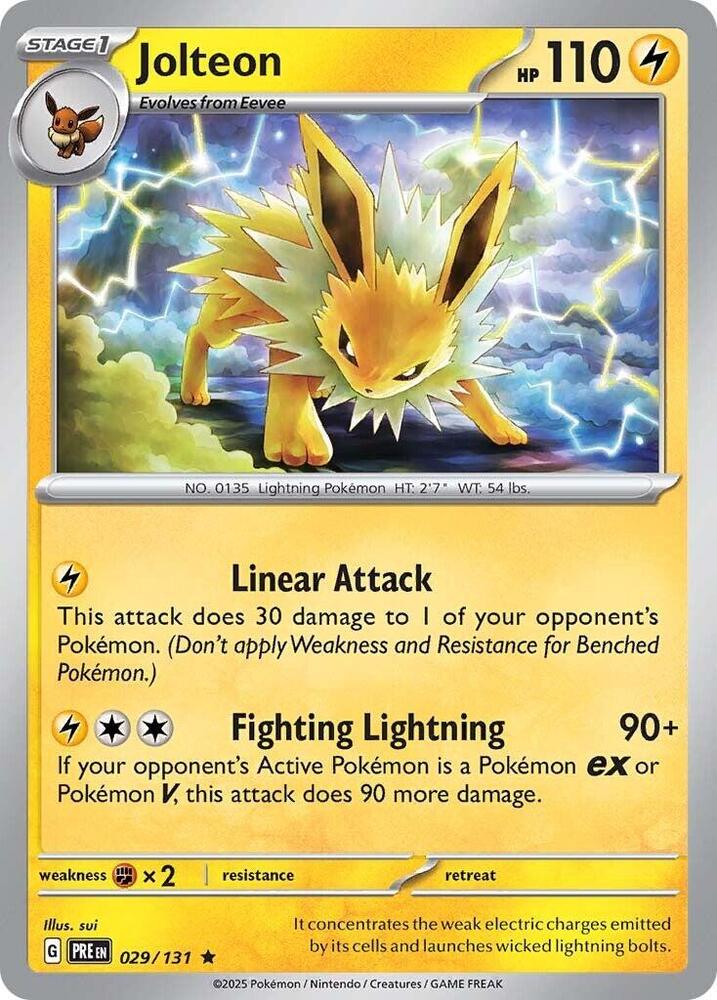 Jolteon 029/131 Holofoil — Prismatic Evolutions Pokémon card