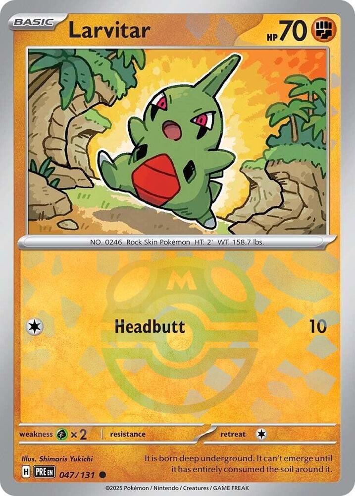Larvitar 047/131 Master Ball, Prismatic Evolutions Pokémon card