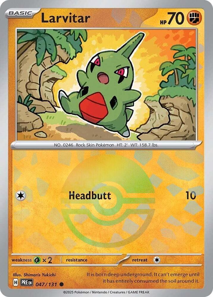 Larvitar 047/131 Poke Ball, Prismatic Evolutions Pokémon card