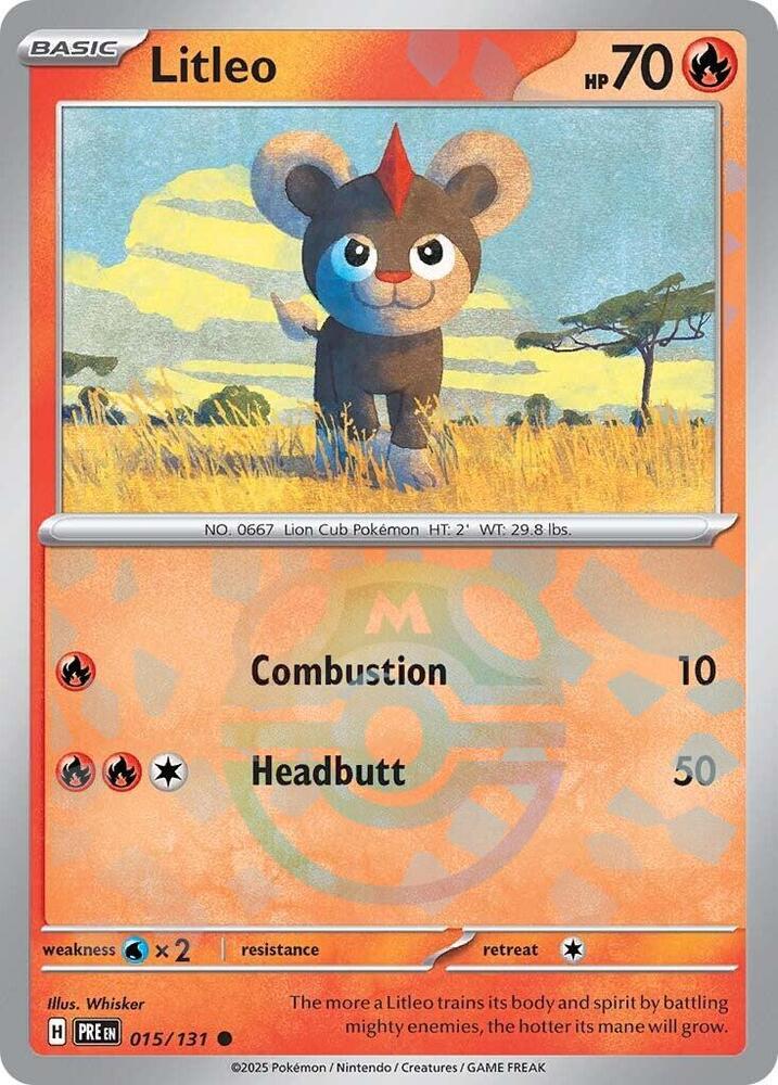 Litleo 015/131 Master Ball, Prismatic Evolutions Pokémon card