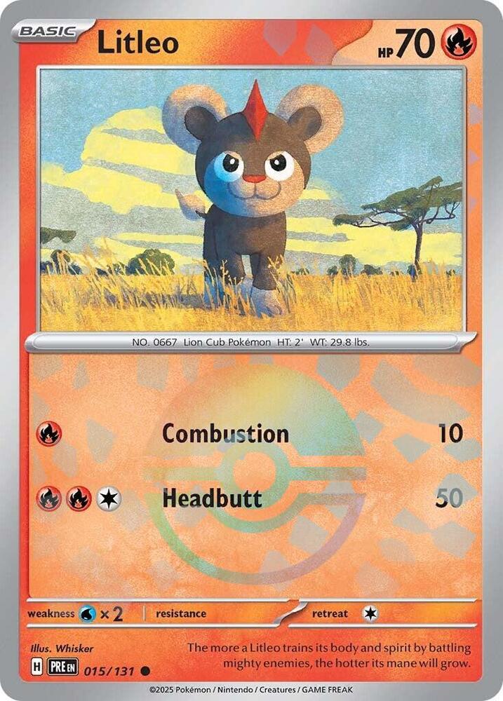 Litleo 015/131 Poke Ball, Prismatic Evolutions Pokémon card