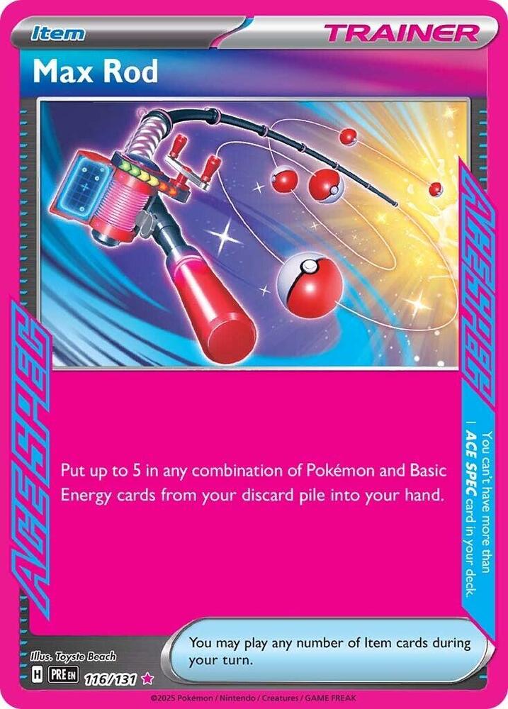 Max Rod 116/131 Holofoil, Prismatic Evolutions Pokémon card