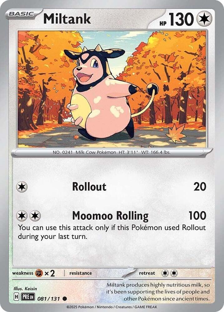 Miltank 081/131 Reverse Holofoil, Prismatic Evolutions Pokémon card