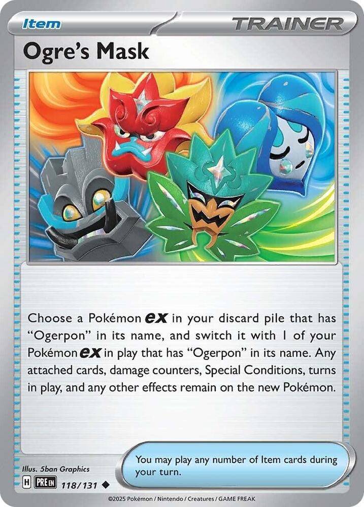 Ogre's Mask 118/131 Reverse Holofoil, Prismatic Evolutions Pokémon card