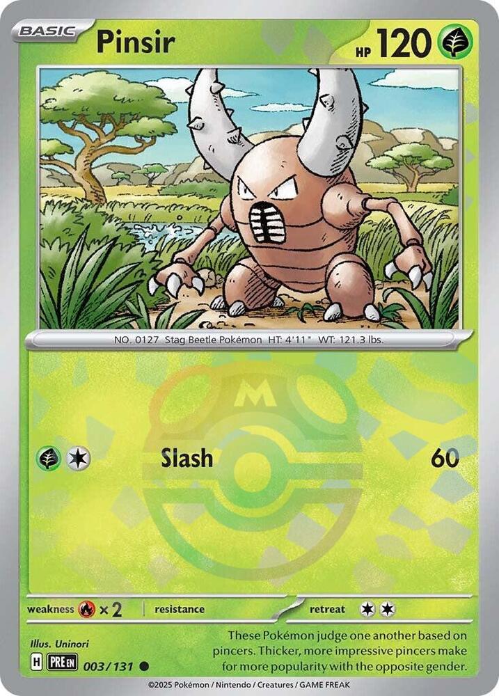 Pinsir 003/131 Master Ball — Prismatic Evolutions Pokémon card