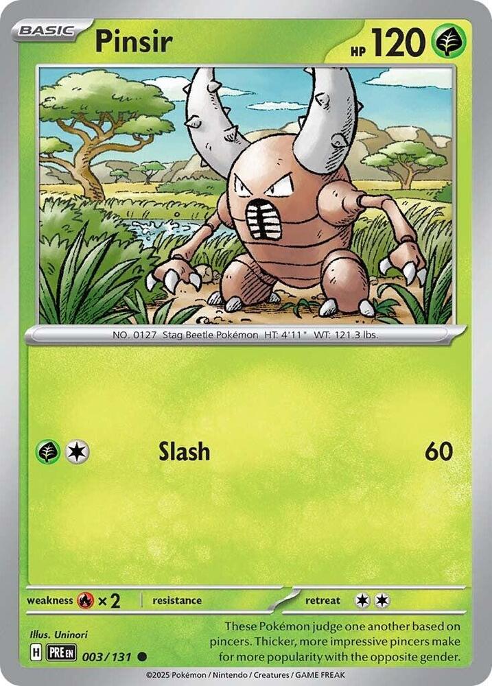 Pinsir 003/131 — Prismatic Evolutions Pokémon card