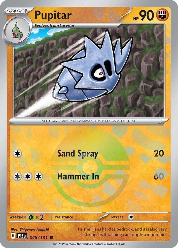Pupitar 048/131 Poke Ball — Prismatic Evolutions Pokémon card