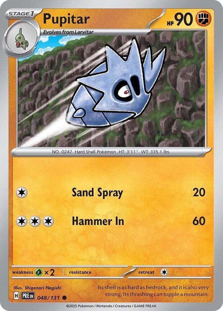 Pupitar 048/131 Reverse Holofoil — Prismatic Evolutions Pokémon card