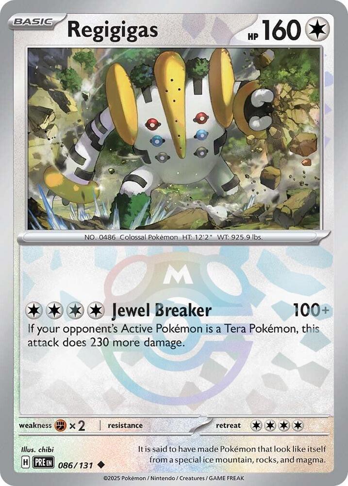 Regigigas 086/131 Master Ball — Prismatic Evolutions Pokémon card