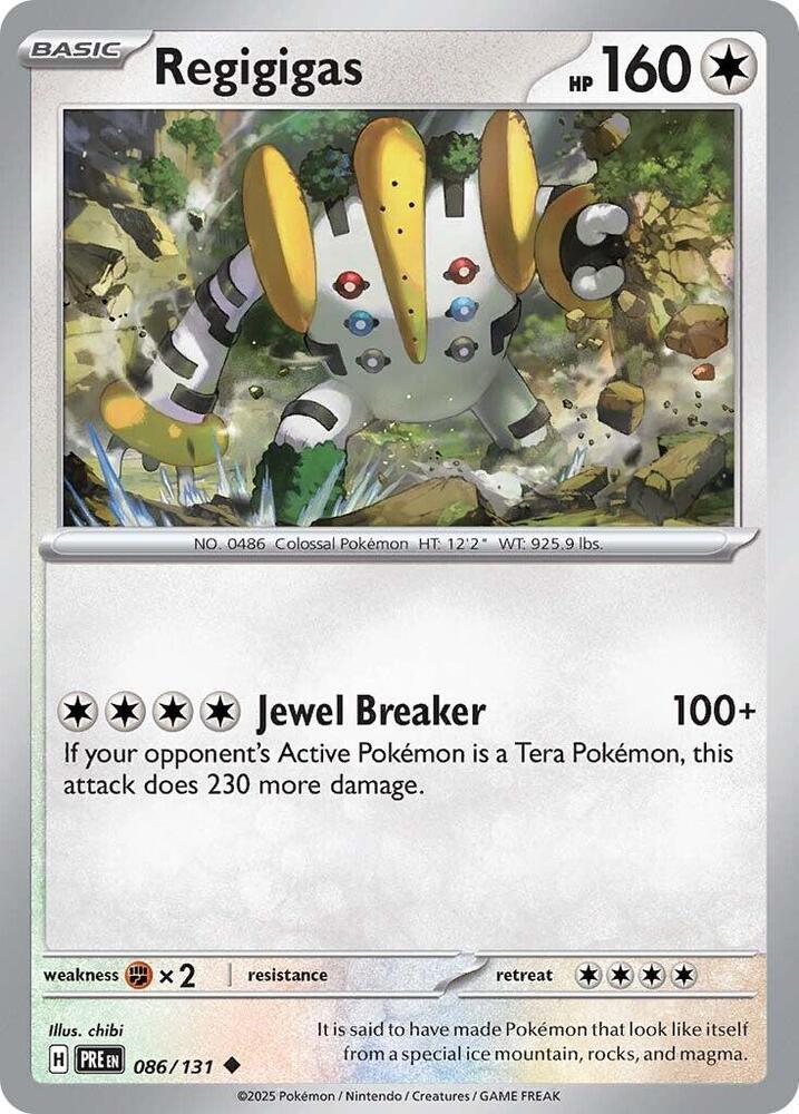 Regigigas 086/131 Reverse Holofoil — Prismatic Evolutions Pokémon card