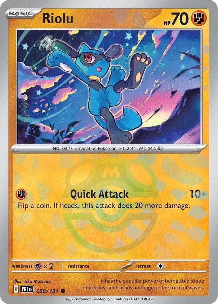 Riolu 050/131 Master Ball — Prismatic Evolutions Pokémon card