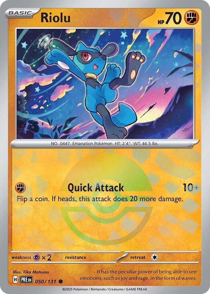 Riolu 050/131 Poke Ball — Prismatic Evolutions Pokémon card