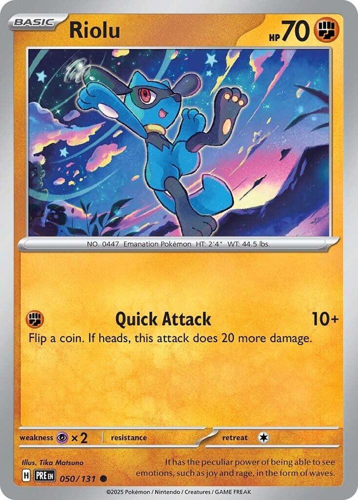 Pokemon - Prismatic Evolutions - Riolu - 050/131 - Reverse Holofoil