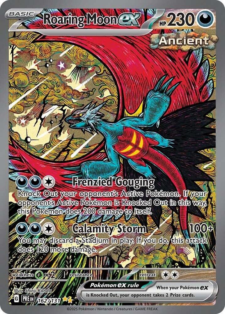 Roaring Moon ex 162/131 Holofoil — Prismatic Evolutions Pokémon card