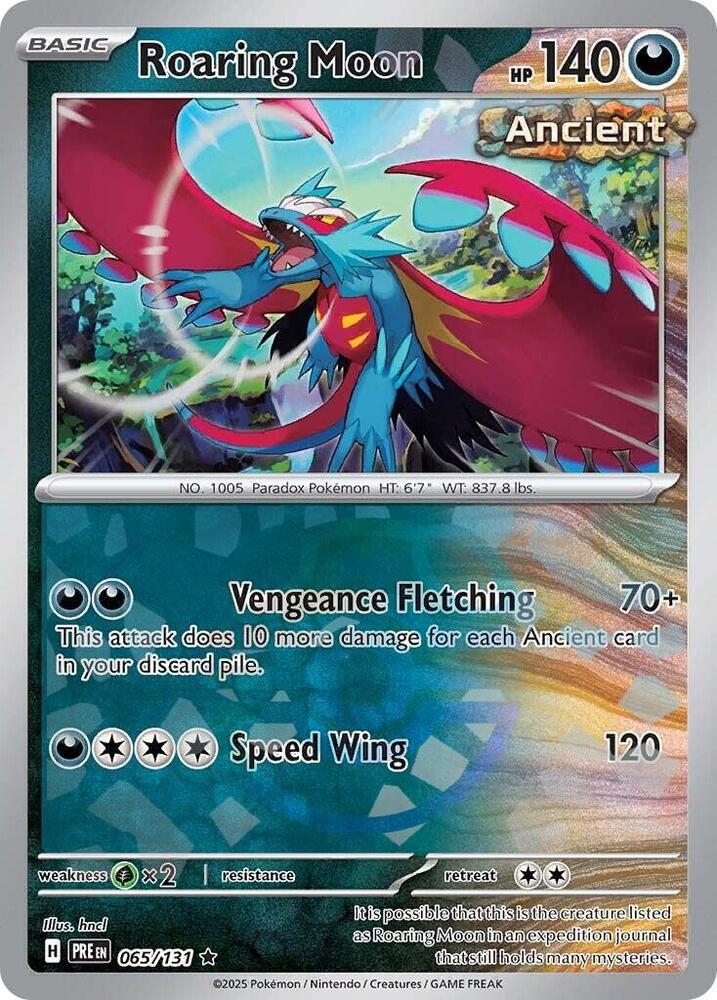 Roaring Moon 065/131 Master Ball — Prismatic Evolutions Pokémon card