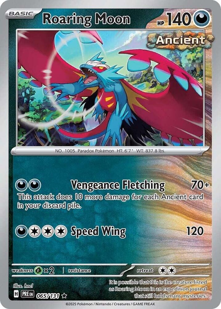 Pokemon - Prismatic Evolutions - Roaring Moon - 065/131 - Reverse Holofoil