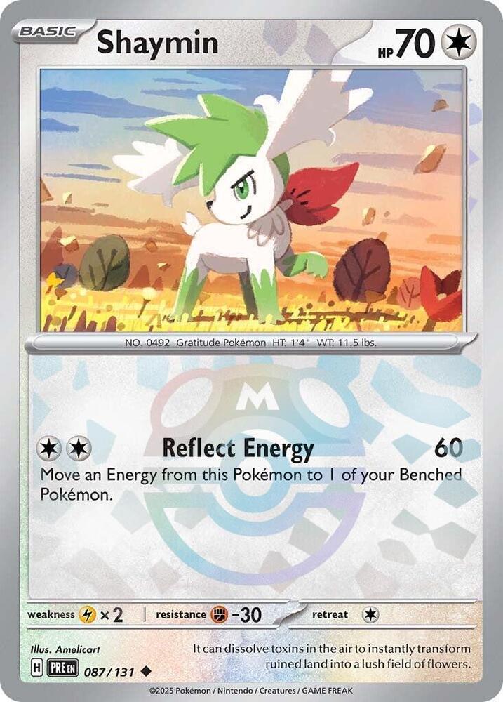 Shaymin 087/131 Master Ball — Prismatic Evolutions Pokémon card