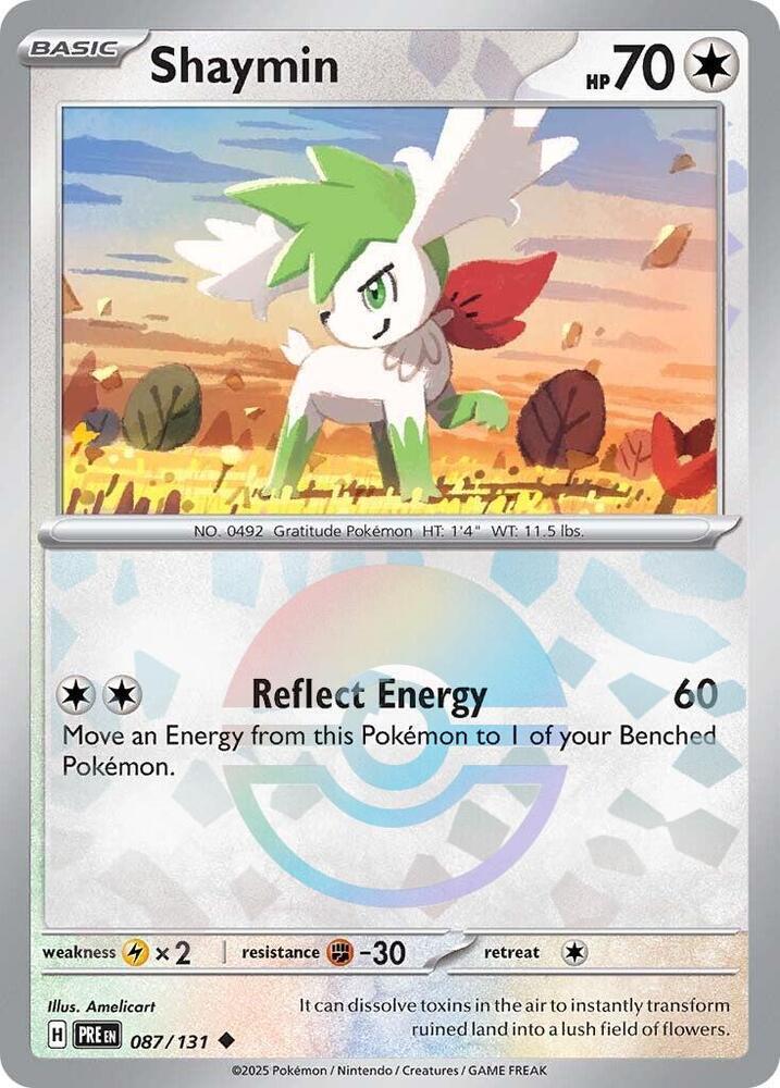 Shaymin 087/131 Poke Ball — Prismatic Evolutions Pokémon card