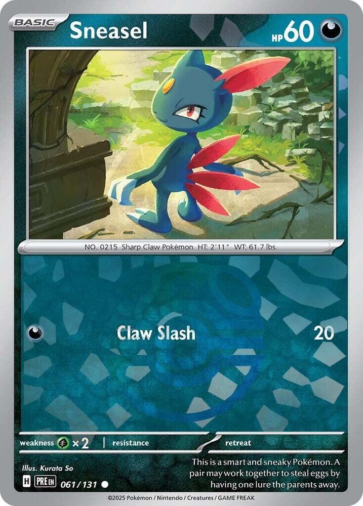 Sneasel 061/131 Master Ball — Prismatic Evolutions Pokémon card