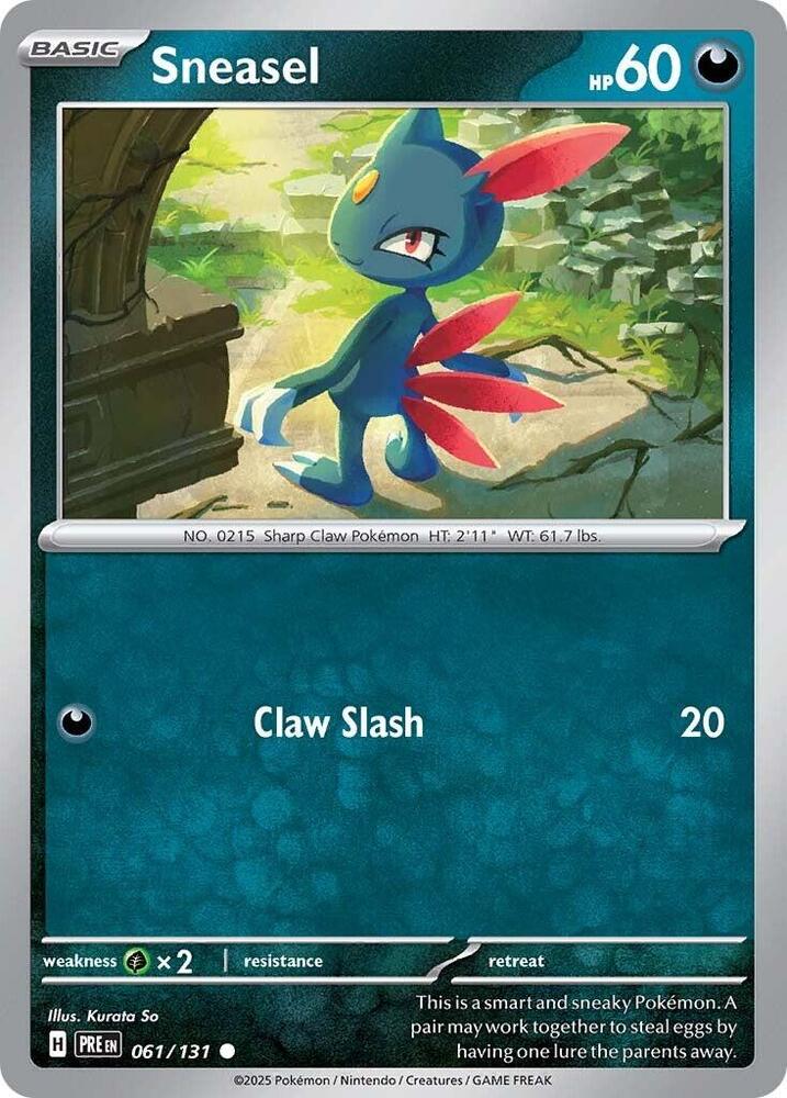 Sneasel 061/131 Reverse Holofoil — Prismatic Evolutions Pokémon card