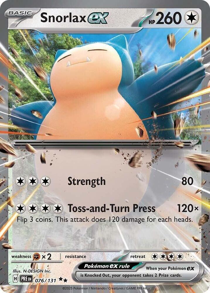Snorlax ex 076/131 Holofoil — Prismatic Evolutions Pokémon card