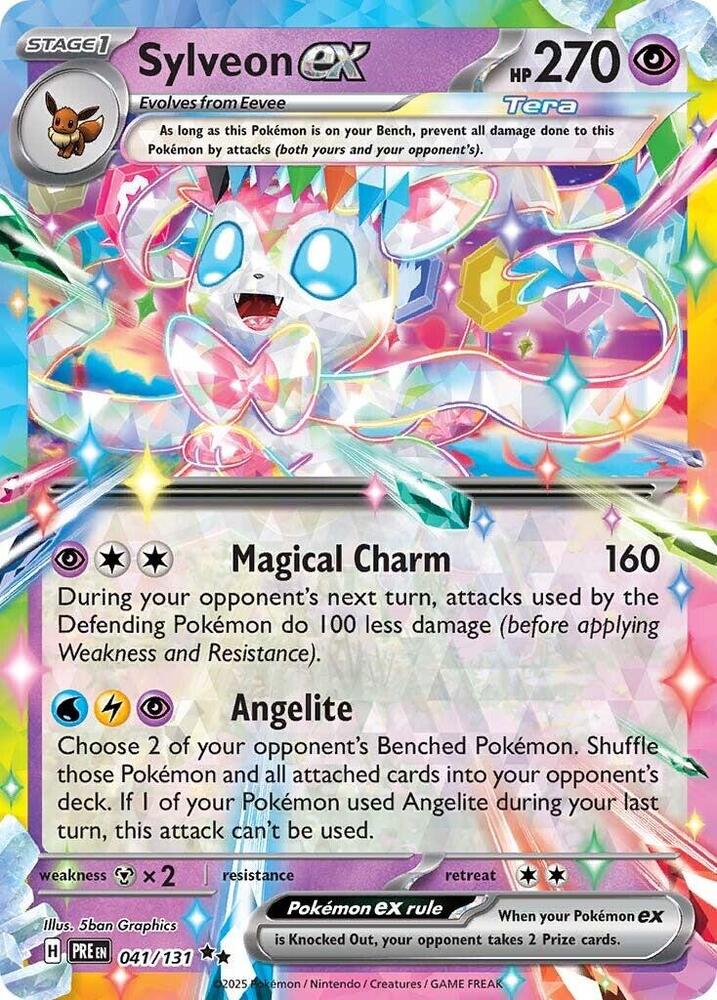 Sylveon ex 041/131 Holofoil — Prismatic Evolutions Pokémon card