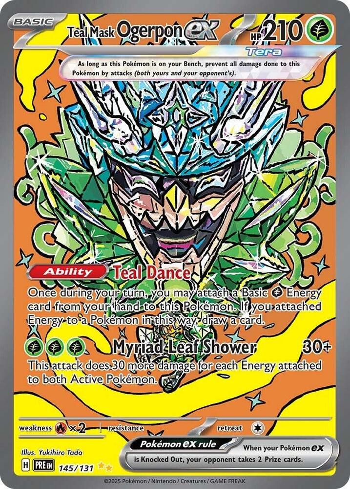 Teal Mask Ogerpon ex 145/131 Holofoil — Prismatic Evolutions Pokémon card