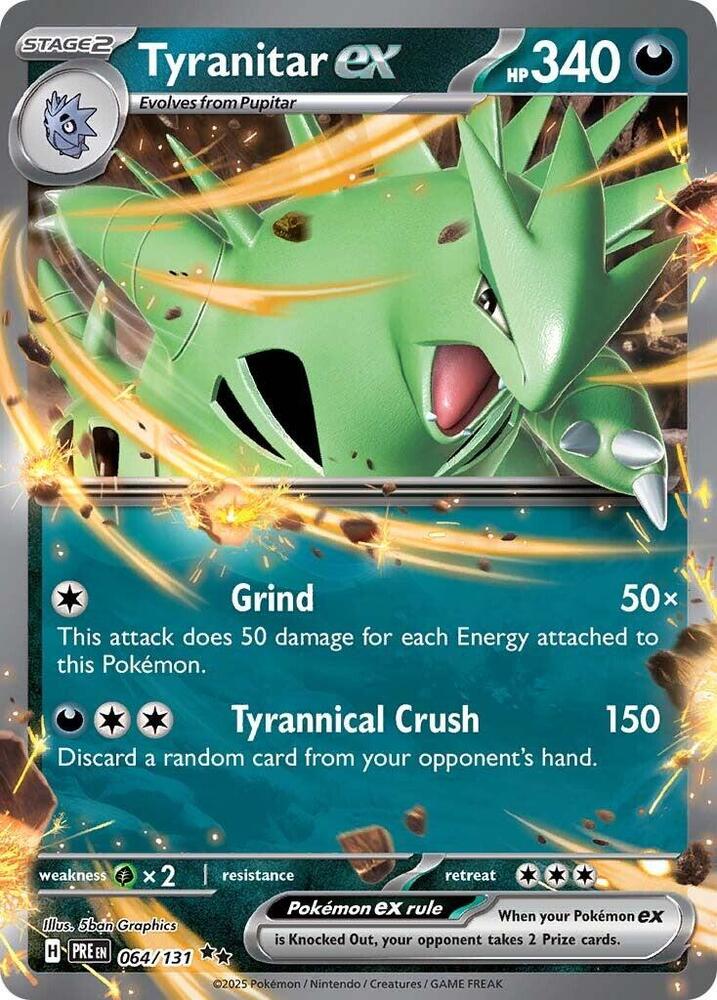 Pokemon - Prismatic Evolutions - Tyranitar ex - 064/131 - Holofoil