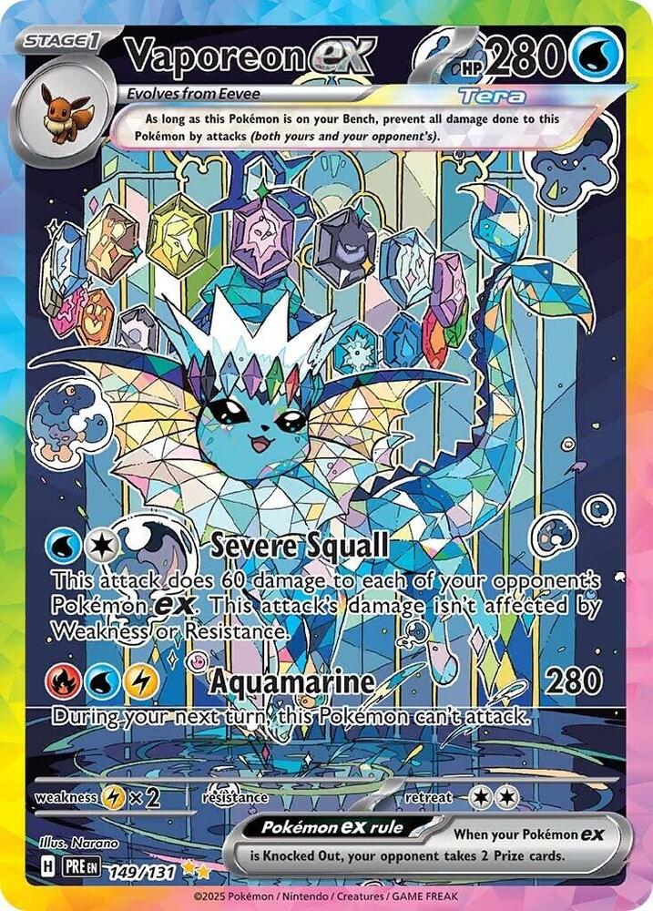 Pokemon - Prismatic Evolutions - Vaporeon ex - 149/131 - Holofoil