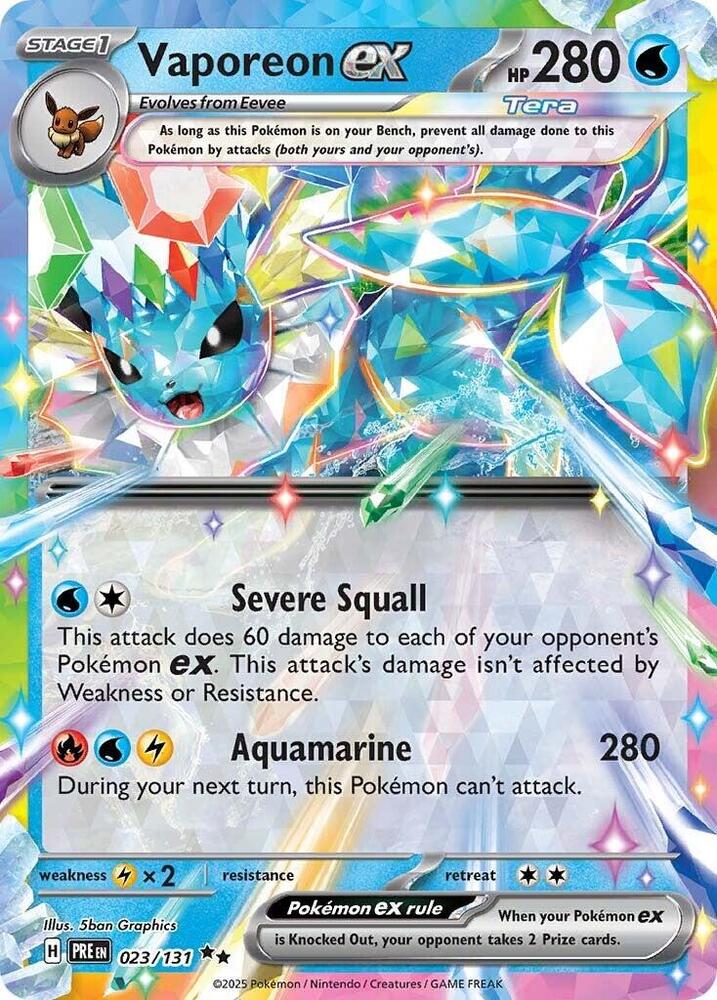 Pokemon - Prismatic Evolutions - Vaporeon ex - 023/131 - Holofoil
